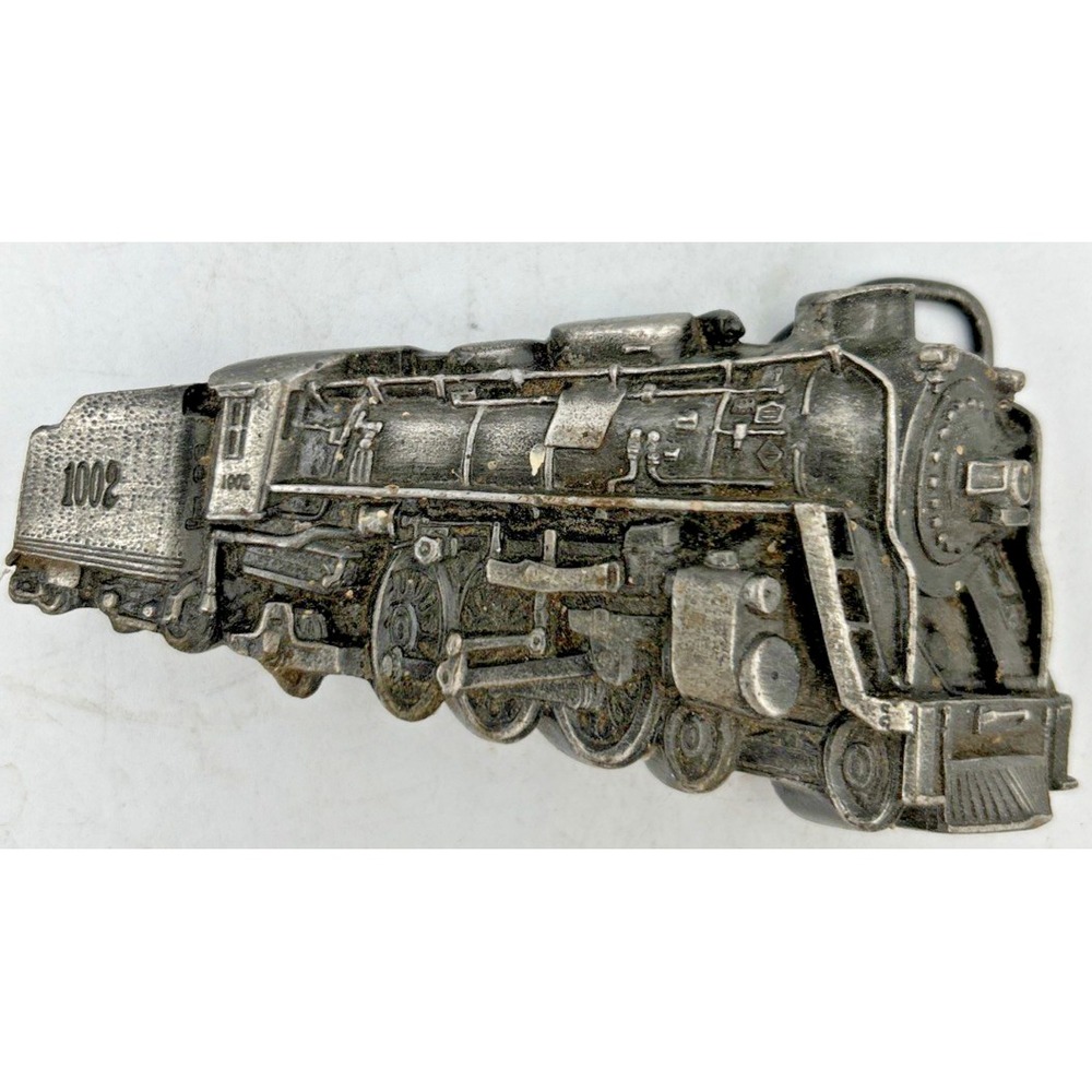 Vtg 78' Bergamot Belt Buckle Train 1002 USA Brass Works Locomotive Railroad K-32